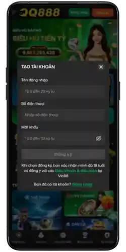 đăng ký tài khoản tại QQ888